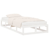 NNEVL Bed Frame White 100x200 cm Solid Wood