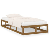 NNEVL Bed Frame Honey Brown 100x200 cm Solid Wood