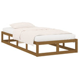 NNEVL Bed Frame Honey Brown 100x200 cm Solid Wood