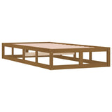 NNEVL Bed Frame Honey Brown 100x200 cm Solid Wood