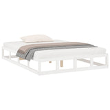 NNEVL Bed Frame White 140x200 cm Solid Wood