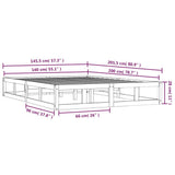 NNEVL Bed Frame White 140x200 cm Solid Wood