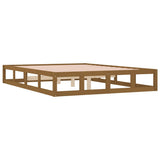 NNEVL Bed Frame Honey Brown 137x187 cm Double Size Solid Wood