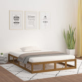 NNEVL Bed Frame Honey Brown 137x187 cm Double Size Solid Wood