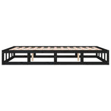 NNEVL Bed Frame Black 137x187 cm Double Size Solid Wood