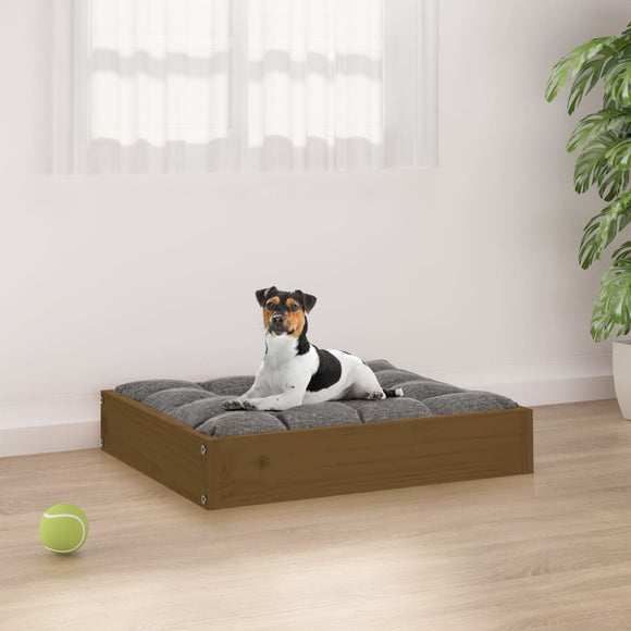 NNEVL Dog Bed Honey Brown 51.5x44x9 cm Solid Wood Pine