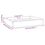 NNEVL Dog Bed Black 61.5x49x9 cm Solid Wood Pine
