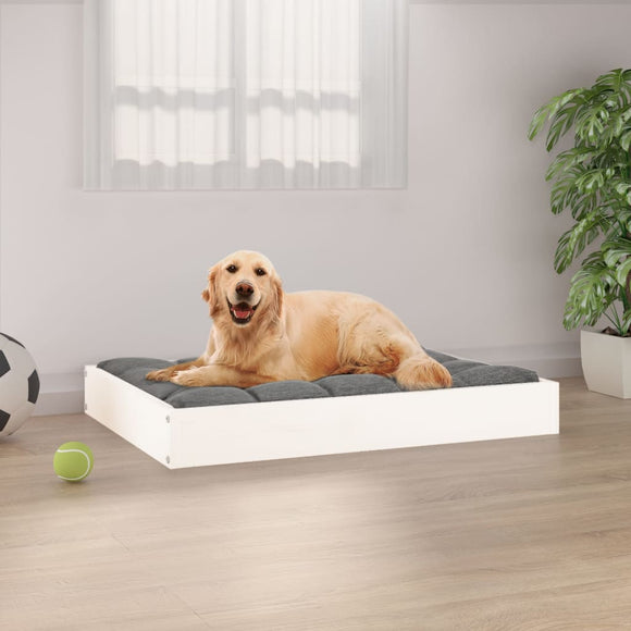 NNEVL Dog Bed White 71.5x54x9 cm Solid Wood Pine