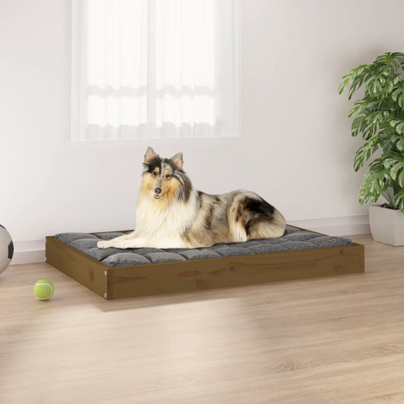 NNEVL Dog Bed Honey Brown 91.5x64x9 cm Solid Wood Pine