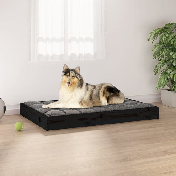 NNEVL Dog Bed Black 91.5x64x9 cm Solid Wood Pine