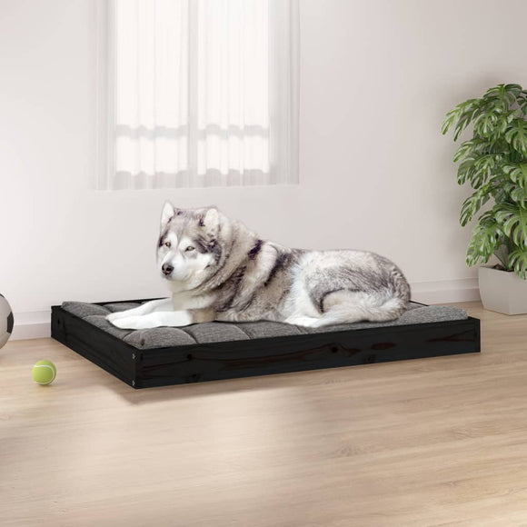 NNEVL Dog Bed Black 101.5x74x9 cm Solid Wood Pine
