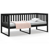 NNEVL Day Bed Black 90x190 cm Solid Wood Pine