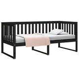 NNEVL Day Bed Black 90x190 cm Solid Wood Pine