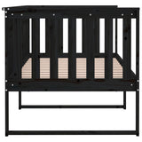 NNEVL Day Bed Black 90x190 cm Solid Wood Pine