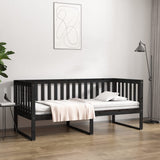 NNEVL Day Bed Black 90x190 cm Solid Wood Pine