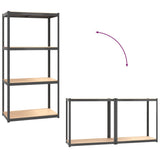 NNEVL 4-Layer Storage Shelf Anthracite Steel and Engineered Wood