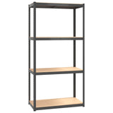 NNEVL 4-Layer Shelves 2 pcs Anthracite Steel and Engineered Wood