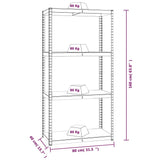 NNEVL 4-Layer Shelves 2 pcs Anthracite Steel and Engineered Wood