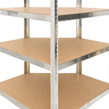 NNEVL 4-Layer Corner Shelf Silver Steel and Engineered Wood