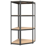 NNEVL 4-Layer Corner Shelf Anthracite Steel and Engineered Wood