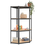 NNEVL 4-Layer Corner Shelf Anthracite Steel and Engineered Wood