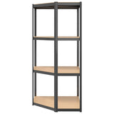 NNEVL 4-Layer Corner Shelf Anthracite Steel and Engineered Wood