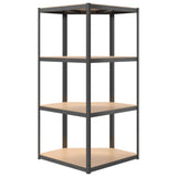 NNEVL 4-Layer Corner Shelf Anthracite Steel and Engineered Wood
