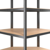 NNEVL 4-Layer Corner Shelf Anthracite Steel and Engineered Wood