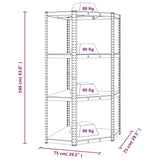 NNEVL 4-Layer Corner Shelf Anthracite Steel and Engineered Wood