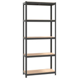 NNEVL 5-Layer Shelves 3 pcs Anthracite Steel and Engineered Wood