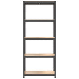 NNEVL 5-Layer Shelves 3 pcs Anthracite Steel and Engineered Wood