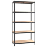 NNEVL 5-Layer Shelves 2 pcs Anthracite Steel and Engineered Wood