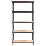 NNEVL 5-Layer Shelves 2 pcs Anthracite Steel and Engineered Wood