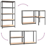 NNEVL 5-Layer Shelves 2 pcs Anthracite Steel and Engineered Wood