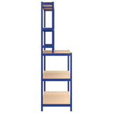 NNEVL 5-Layer Work Table with Shelves Blue Steel and Engineered Wood