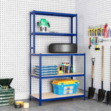 NNEVL 5-Layer Work Table with Shelves Blue Steel and Engineered Wood
