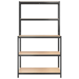 NNEVL 5-Layer Work Table with Shelves Anthracite Steel and Engineered Wood