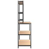 NNEVL 5-Layer Work Table with Shelves Anthracite Steel and Engineered Wood