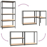 NNEVL 5-Layer Heavy-duty Shelf Grey Steel and Engineered Wood