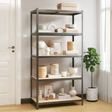 NNEVL 5-Layer Heavy-duty Shelf Grey Steel and Engineered Wood