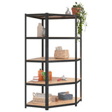 NNEVL 5-Layer Heavy-duty Corner Shelf Grey Steel and Engineered Wood