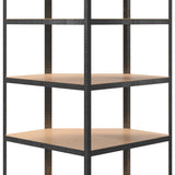 NNEVL 5-Layer Heavy-duty Corner Shelf Grey Steel and Engineered Wood
