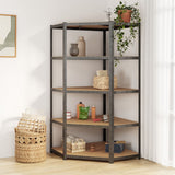 NNEVL 5-Layer Heavy-duty Corner Shelf Grey Steel and Engineered Wood