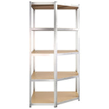 NNEVL 5-Layer Corner Shelf Silver Steel and Engineered Wood