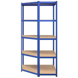 NNEVL 5-Layer Corner Shelf Blue Steel and Engineered Wood