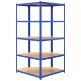 NNEVL 5-Layer Corner Shelf Blue Steel and Engineered Wood