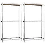 NNEVL 2-Layer Tire Racks 2 pcs Silver 110x40x180 cm Steel