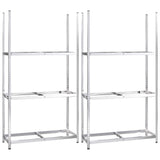 NNEVL 3-Layer Tire Racks 2 pcs Silver 110x40x200 cm Steel