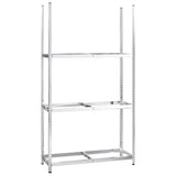 NNEVL 3-Layer Tire Racks 2 pcs Silver 110x40x200 cm Steel