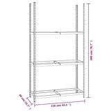 NNEVL 3-Layer Tire Racks 2 pcs Silver 110x40x200 cm Steel